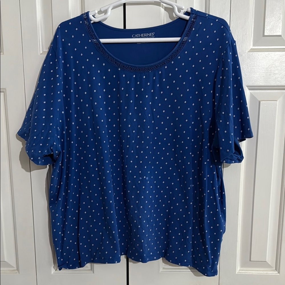 Catherines Blue Boxy Short Sleeve Tee
